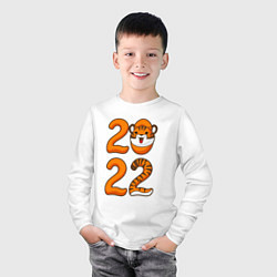 Лонгслив хлопковый детский Год тигра, цвет: белый — фото 2
