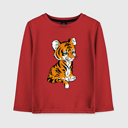 Лонгслив хлопковый детский Little Tiger, цвет: красный