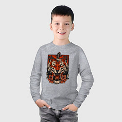 Лонгслив хлопковый детский Red Tiger, цвет: меланж — фото 2