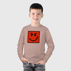 Лонгслив хлопковый детский BON JOVI HAVE A NICE DAY SMILE LOGO, цвет: пыльно-розовый — фото 2
