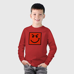 Лонгслив хлопковый детский BON JOVI HAVE A NICE DAY SMILE LOGO, цвет: красный — фото 2
