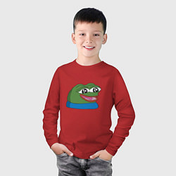 Лонгслив хлопковый детский Pepe happy Пепе хеппи, цвет: красный — фото 2