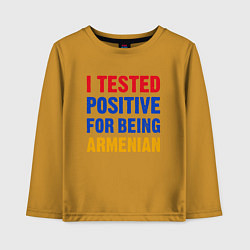 Лонгслив хлопковый детский Tested Armenian, цвет: горчичный