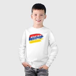 Лонгслив хлопковый детский Сильная Армения, цвет: белый — фото 2