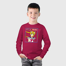Лонгслив хлопковый детский Сейлор мун супервоин, цвет: маджента — фото 2