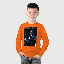 Лонгслив хлопковый детский Арнольд Шварценеггер, цвет: оранжевый — фото 2