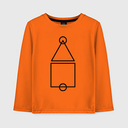 Лонгслив хлопковый детский Игра в кальмара, цвет: оранжевый
