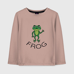 Лонгслив хлопковый детский Frog green, цвет: пыльно-розовый