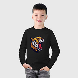 Лонгслив хлопковый детский Roar - Tiger, цвет: черный — фото 2