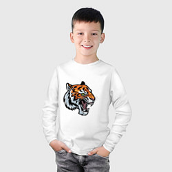 Лонгслив хлопковый детский Face Tiger, цвет: белый — фото 2