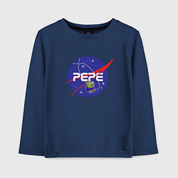 Лонгслив хлопковый детский Pepe Pepe space Nasa, цвет: тёмно-синий