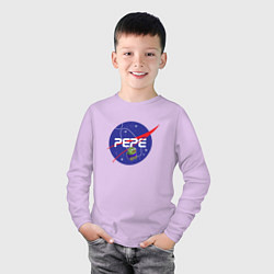 Лонгслив хлопковый детский Pepe Pepe space Nasa, цвет: лаванда — фото 2