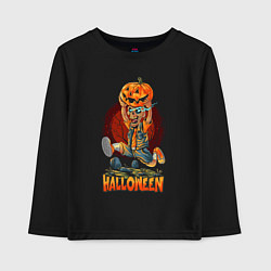 Лонгслив хлопковый детский Halloween, цвет: черный