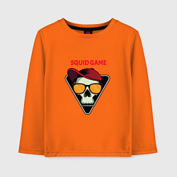 Лонгслив хлопковый детский Squid Game Skull, цвет: оранжевый