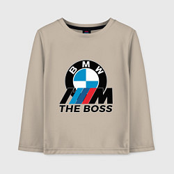 Лонгслив хлопковый детский BMW BOSS, цвет: миндальный