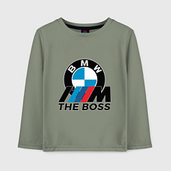 Лонгслив хлопковый детский BMW BOSS, цвет: авокадо