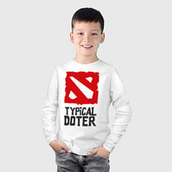 Лонгслив хлопковый детский Typical Doter, цвет: белый — фото 2