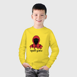 Лонгслив хлопковый детский The Game Кальмар, цвет: желтый — фото 2