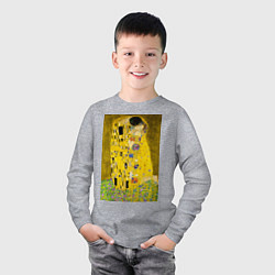 Лонгслив хлопковый детский Поцелуй картина Климта, цвет: меланж — фото 2