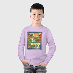 Лонгслив хлопковый детский Рыбов продаёте Красивое мем в средневековом стиле, цвет: лаванда — фото 2