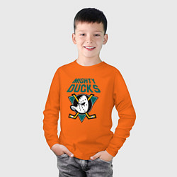 Лонгслив хлопковый детский Анахайм Дакс, Mighty Ducks, цвет: оранжевый — фото 2