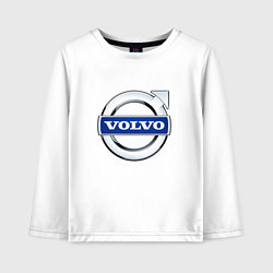 Лонгслив хлопковый детский Volvo, логотип, цвет: белый