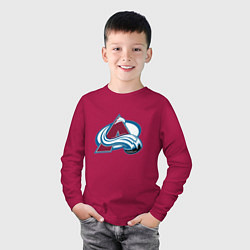 Лонгслив хлопковый детский Колорадо Эвеланш логотип, цвет: маджента — фото 2