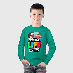 Лонгслив хлопковый детский TOCA LIFE WORLD ТОКА ЛАЙФ ВОРЛД ПЕРСОНАЖИ, цвет: зеленый — фото 2