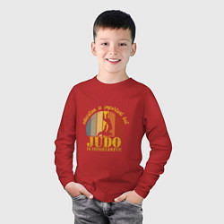 Лонгслив хлопковый детский Fighter Judo, цвет: красный — фото 2