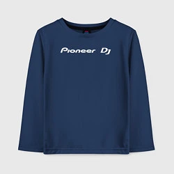 Лонгслив хлопковый детский Pioneer DJ - Logo White, цвет: тёмно-синий