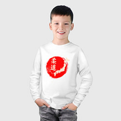 Лонгслив хлопковый детский Дзюдо Япония, цвет: белый — фото 2