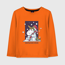 Лонгслив хлопковый детский Snownicorn, цвет: оранжевый
