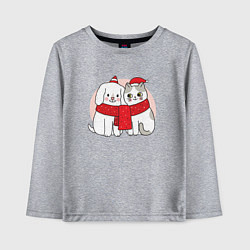 Детский лонгслив Новогодний котик и собачка