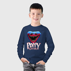 Лонгслив хлопковый детский Poppy Playtime: Monster, цвет: тёмно-синий — фото 2
