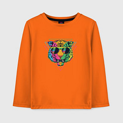 Лонгслив хлопковый детский Крутой тигр в очках, цвет: оранжевый