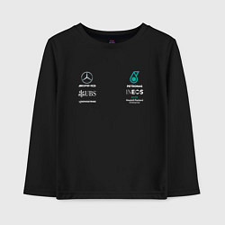 Лонгслив хлопковый детский Merсedes PETRONAS, цвет: черный