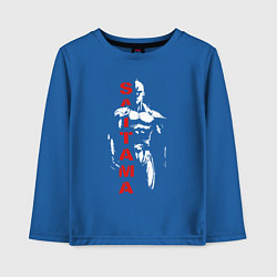 Лонгслив хлопковый детский Мощный Сайтама One Punch-Man, цвет: синий