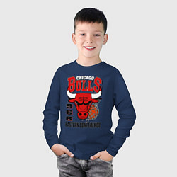 Лонгслив хлопковый детский Chicago Bulls NBA, цвет: тёмно-синий — фото 2