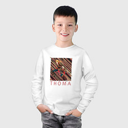 Лонгслив хлопковый детский Тома геншин импакт, цвет: белый — фото 2