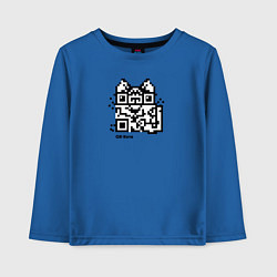 Лонгслив хлопковый детский QR-коте, цвет: синий