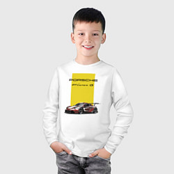 Лонгслив хлопковый детский Porsche Carrera 4S Motorsport, цвет: белый — фото 2
