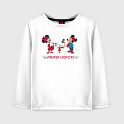 Лонгслив хлопковый детский The Winter history of the Mauses, цвет: белый