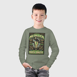 Лонгслив хлопковый детский Metallica - North Dakota playbill, цвет: авокадо — фото 2
