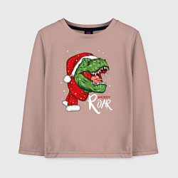 Лонгслив хлопковый детский T-rex Merry Roar, цвет: пыльно-розовый