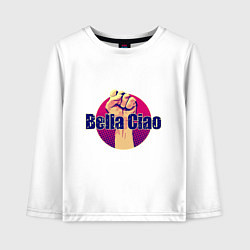 Лонгслив хлопковый детский Bella Ciao Fist, цвет: белый