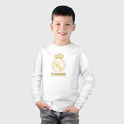 Лонгслив хлопковый детский Real Madrid gold logo, цвет: белый — фото 2