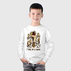 Лонгслив хлопковый детский I sing in a choir!, цвет: белый — фото 2