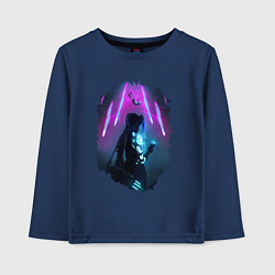 Лонгслив хлопковый детский ДЖИНКС, ЛИГА ЛЕГЕНД ARCANE JINX, цвет: тёмно-синий