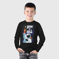 Лонгслив хлопковый детский Space Rocknroll, цвет: черный — фото 2