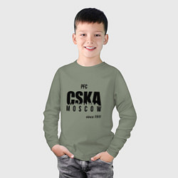 Лонгслив хлопковый детский CSKA since 1911, цвет: авокадо — фото 2